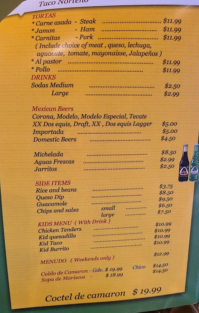 Taco Norteno Menu image 2