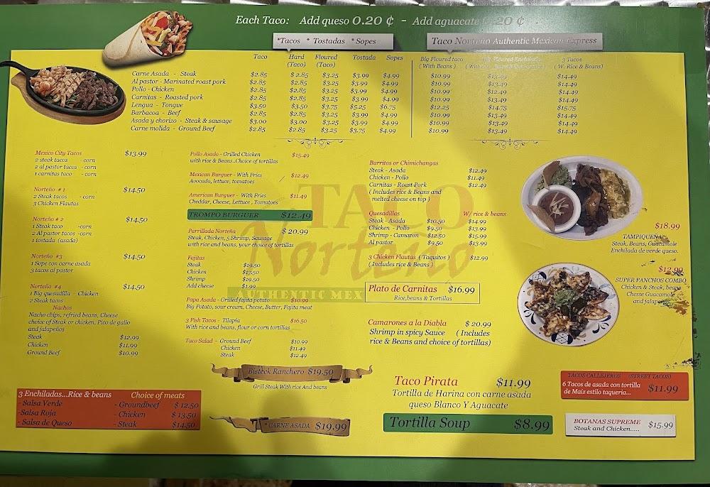 Taco Norteno Menu image 3